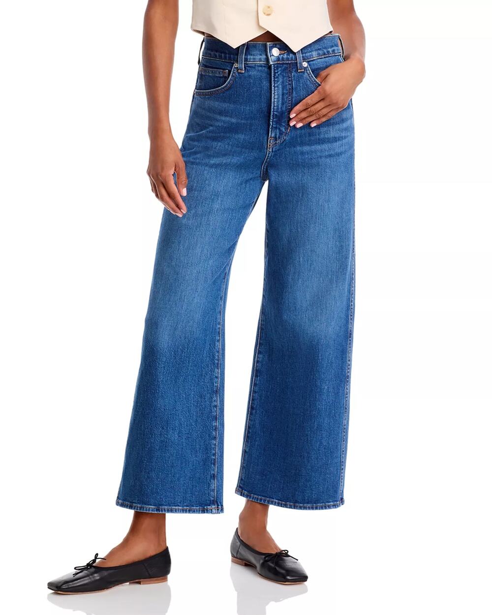 VERONICA BEARD Freddy High-Rise Wide-Leg Jeans - Indigo Rinse Size 26 NWT D0044 - Picture 1 of 6